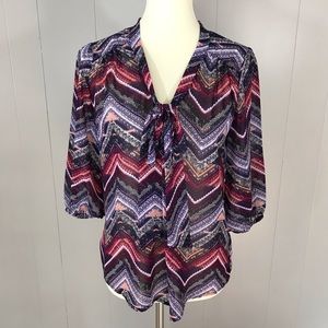 Xhilaration purple and pink chevron blouse